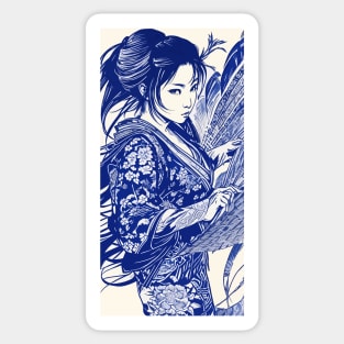 Japanische Geisha: Ästhetisches Bild der japanischen Kultur Sticker